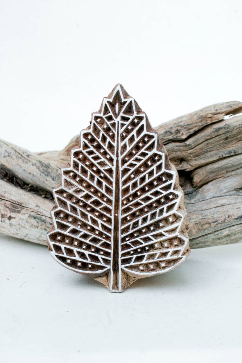 Wood Block Stamp Leaf 188