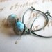 Wire wrapped gemstone earrings, sterling silver and labradorite earrings, leaf shaped hoops - Solaris