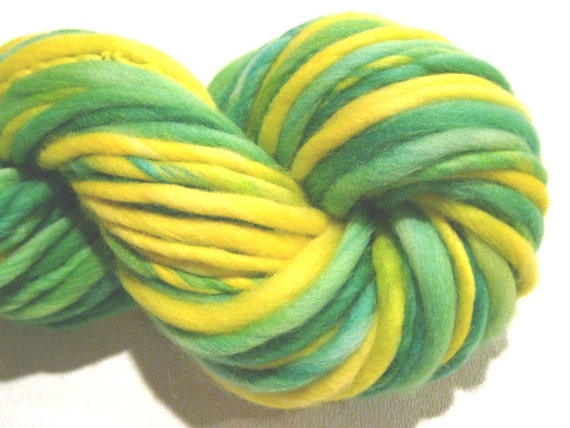 Thick and Thin Yarn John Deere 60 yds bulky handspun yarn