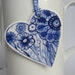 Porcelain Heart - Blue and white Delftware Wall hanging/ornament