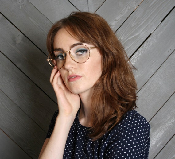 80s RALPH LAUREN GLASSES Frames / Horn Rim Gold Wire Polo