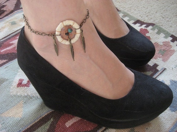 Feather Ankle Bracelet Tattoo