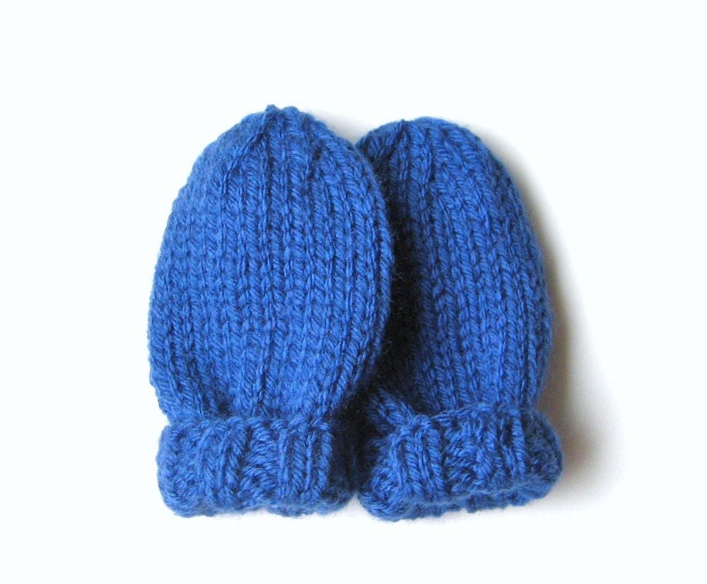 Baby Mittens 6 to 12 Months Hand Knit Thumbless Mitts in