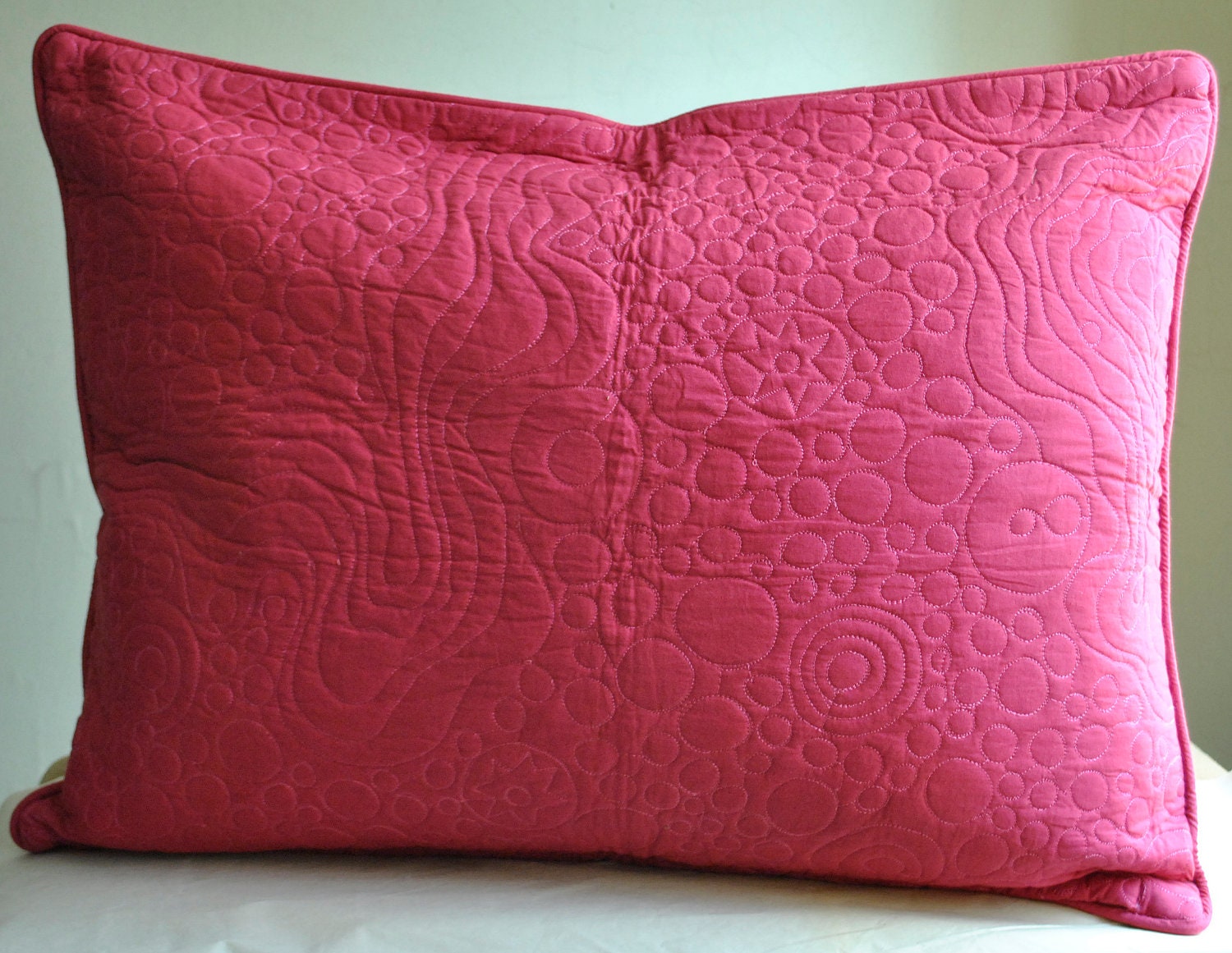 HOT PINK SHAM Pebble Beach Cotton Standard Pillow Sham by Dahlush