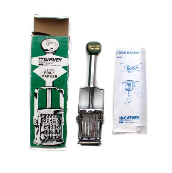 Garvey Supreme Price Marker Vintage Price Label Stamper
