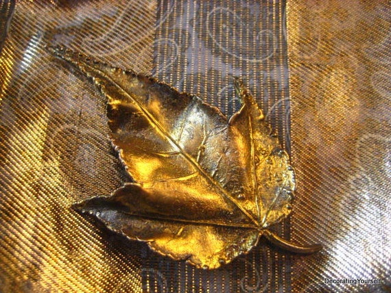 1960s TILIA Danmark Solv Royal Flora Leaf Gold Over Sterling