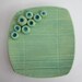 Turquoise Blue Green Bamboo Imprint Soap Dish With Spore Pod Soap Holders
