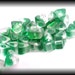 30 pcs green and transparant glass beads triangle