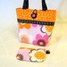 Mini Tote Bag and Coin Purse Set Hot Pink Orange Floral Little Girls Purse Michael Miller Handmade