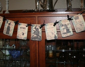 WITCH Banner / Garland. Salem witches, witch trials
