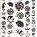 Sepia Decals 41 Various Images Repeated for Glass Fusers (time41)