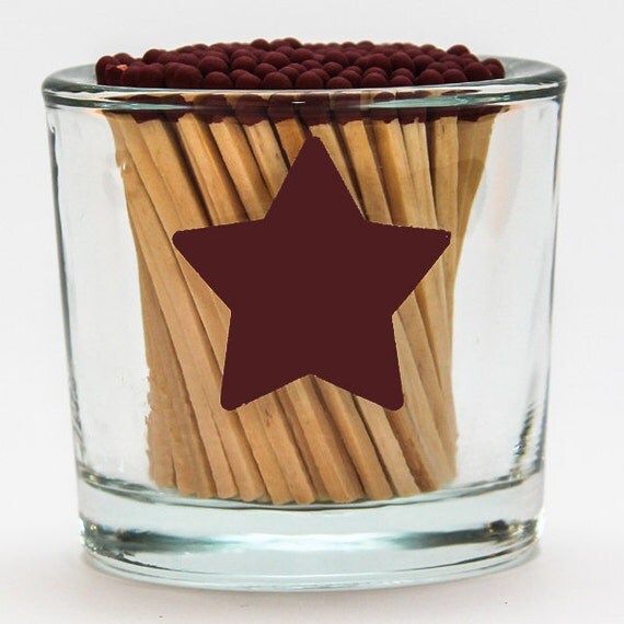 Cylinder Vase Glass Match Holder Star Striker by StrikeAMatch