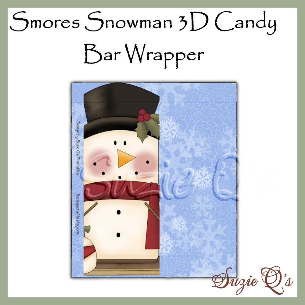 printable snowman candy bar wrapper template