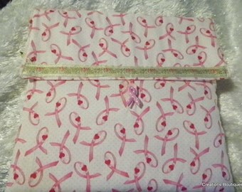 IPAD Sleeve,Ipad Case, Gadget Case, Ipad Mini in White Pink Breast Cancer Awareness Fabric