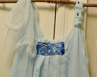 Pastel Blue Dress Size Small Medium Scallop, Boho, Dance Teens Womens ...