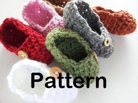 PATTERN Easy Crochet Baby Shoes by PoochieBaby on Etsy