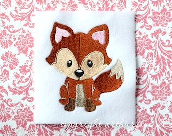 Fox Embroidery Design, INSTANT DIGITAL DOWNLOAD, Woodland Animals for Machine Embroidery 4x4