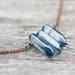 Sapphire Blue Necklace Mystic Quartz Copper Boho Tribal Woodland Modern Organic Design minimalist autumn fall rusteam