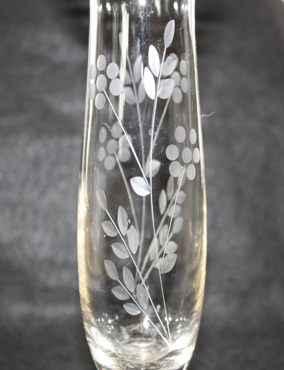 Etched Crystal Bud Vase By Knobler Bulgaria