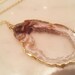 Agate Geode Slice Pendant Necklace in Gold