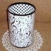 ON SALE - Black and White Musical Decorative Can Pencil Holder No. 197