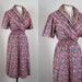 1930s Wrap Dress - AESTHETE Vintage 30s Colorful Arts and Crafts Floral Embroidered Cotton Boudoir Gown m l