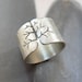 Autumn tree ring, rustic silver ring, wide band ring, metalwork jewelry