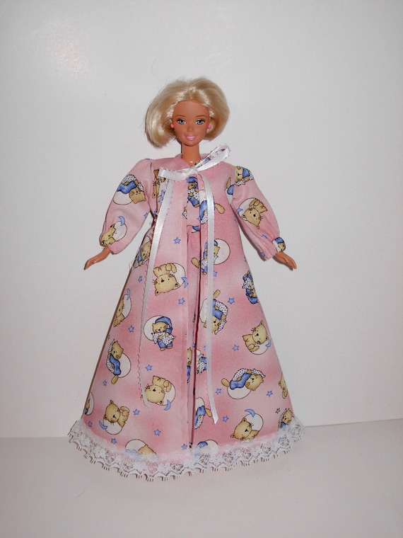Cute nightgown with robe for barbie doll