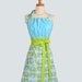 Cute Kitsch Retro Apron / Retro Womans Apron Handmade Kitchen Apron in Michael Millers Lush in Tiffany Blue and Green