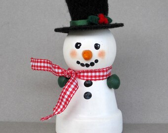 Snowman flower pot | Etsy