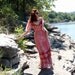 Vintage 70s MAXI Dress S M Boho Wedding GODDESS Flower Child Handkerchief Sleeves