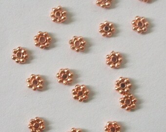 4mm Copper DAISY SPACERS flower spacer beads jewelry findings 100 pieces per lot
