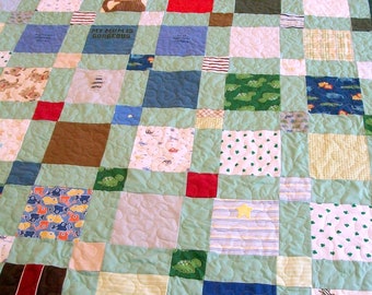 Homemade Quilts, Onesie Quilt, Handmade Quilt, King Size 98" x 102" (248cm x 259cm) (60 to 70 clothing items) - DEPOSIT LISTING (50%)