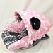 Damask Infant Car Seat Cover Baby Pink, Baby Car Seat Cover with matching strap set