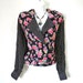 Reserved Vintage 1980s blouse. Exotic floral print Stripped Carole Little Size Medium