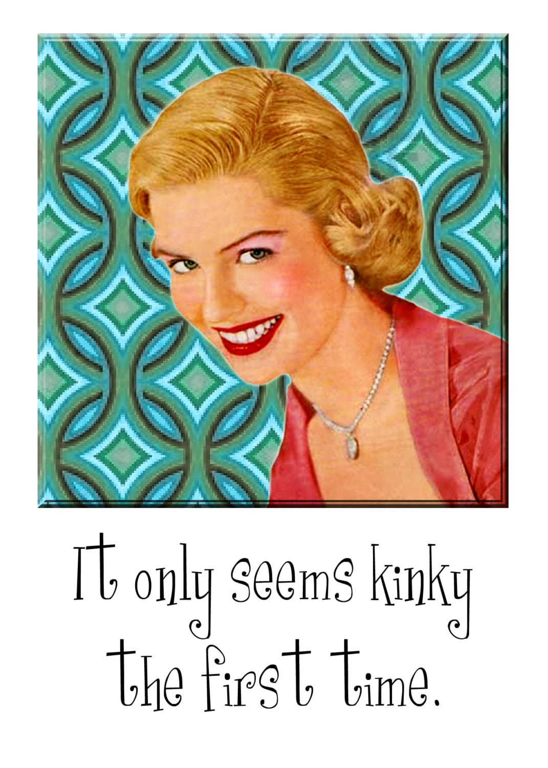 Retro Humor Digital Artwork Greeting Card Blank