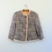 Moving SALE 30% Off // Vintage 1960s Tweed Jacket Navy Blue White Cream Classic Blazer XS Small