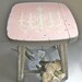 Vintage Stool, Old Stool, Chandelier, Chippy Paint, Rustic Farmhouse, Shabby and Chic, Cottage Chic, Gray, Pink