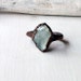 Copper Ring Aquamarine Ring Pale Sky Blue Organic Raw Artisan Handmade