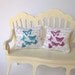 Dollhouse Shabby chic cushions butterflies in 1/12 scale
