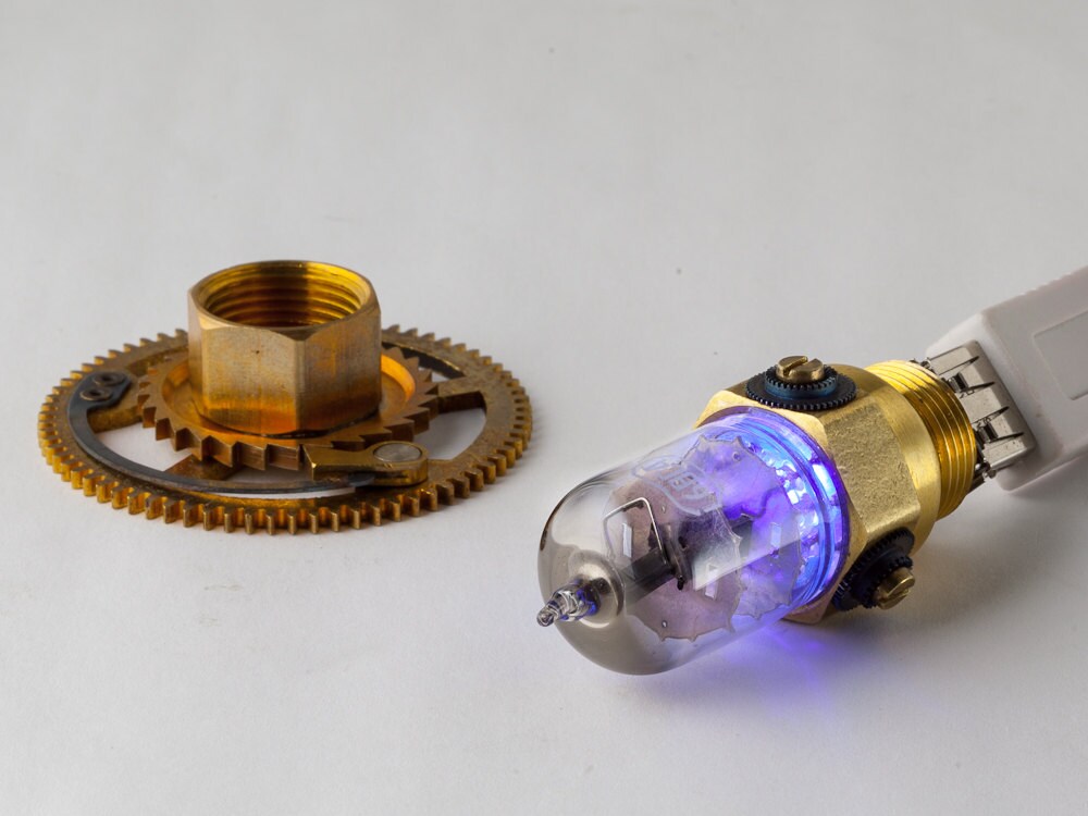 Steampunk USB drive vintage glass vacuum tube by steampunknation