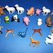Miniatures Animals Cupcake Toppers Miniatures for Christmas Village. 22 pieces Pigs Birds Cat Kitty Poodle Sheep Bunny Horse Panda Dog
