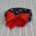 Custom for Kimnjackson - Patriotic Stars Dog Scrunchie Necklace with red grosgrain ribbon bow - XS