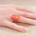 Ring Orange and Yellow - Fused Glass - Adjustable