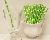 Paper Straws, Lime Green Polka Dot Straws, SHORT COCKTAIL STRAWS, Kids Drinks, Drink Stirrers, Cake Pop Sticks, St Patricks Day, Party, Cute Il_170x135