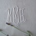 Vintage Bedding Flat Sheet Monogramed MMG