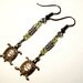 Spring Earrings - Peridot Turtles - Peridot, Bali Tube Beads, Copper, Green, Good Luck, Earrings - Etsy Front Page Item