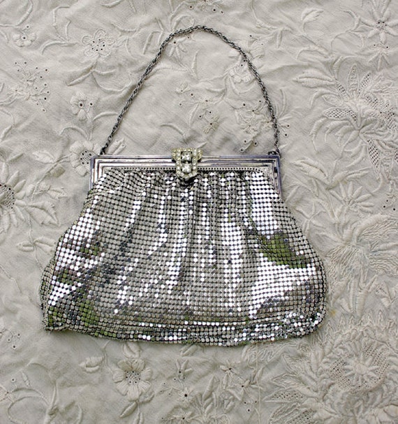 Silver Mesh Evening Bag  Whiting Davis Silver Purse