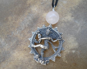 Dancing Nataraja Midwife Gift Doula Gift Hindu Goddess Rose Quartz Goddess Pendant Dancing Shiva Pendant Divine Feminine Sacred Feminine