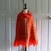 1970s Cape Tomato Red Fringed Ethnic 70s Hippie Cape One Size Fits All